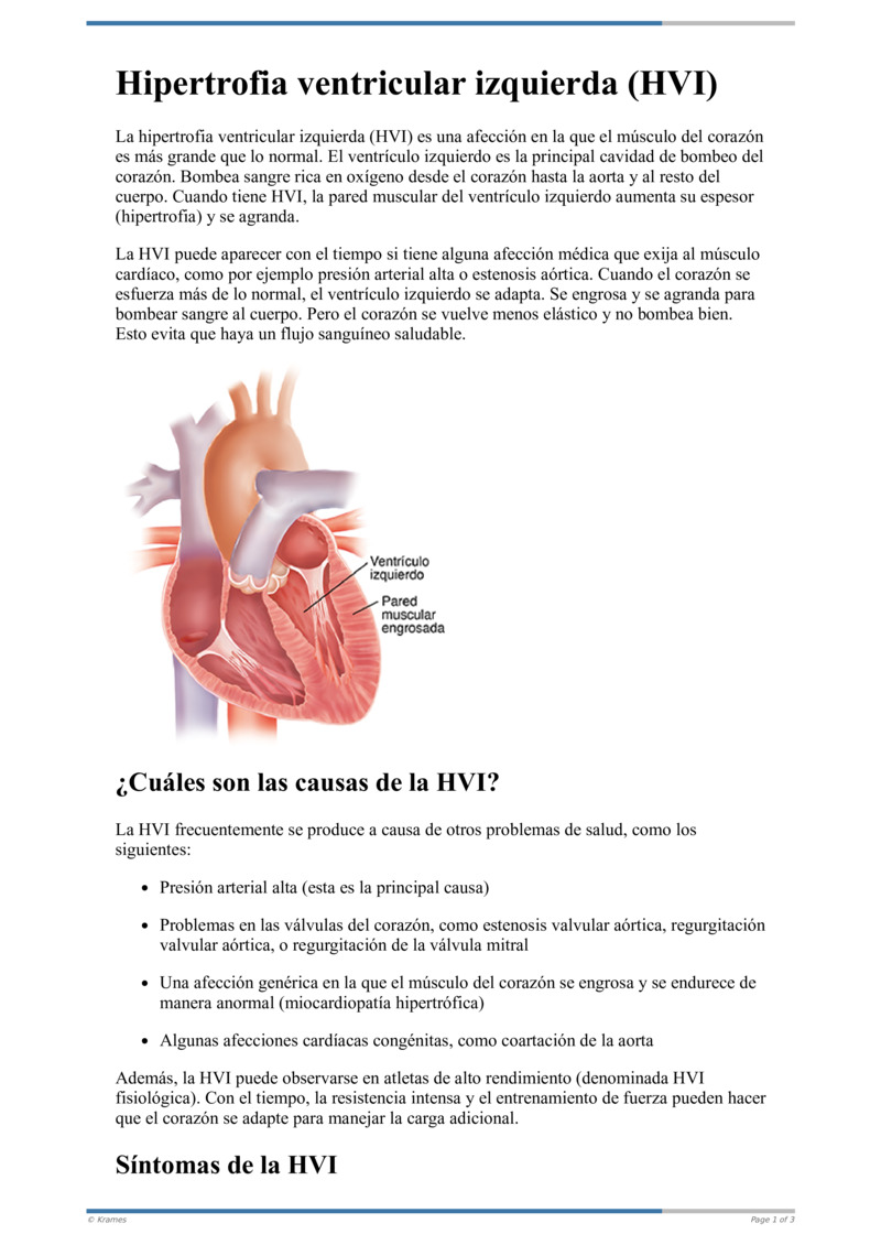 Text Hipertrofia Ventricular Izquierda HVI HealthClips Online