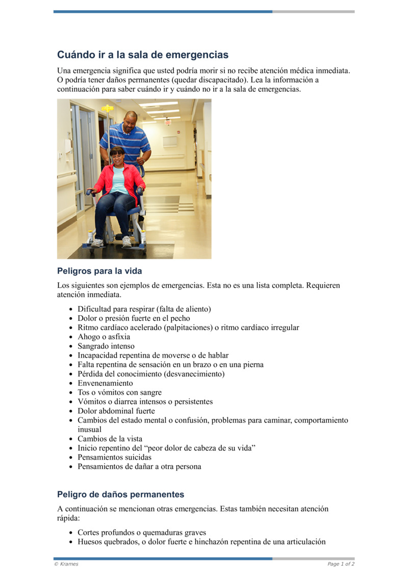 Text Cu Ndo Ir A La Sala De Emergencias Healthclips Online