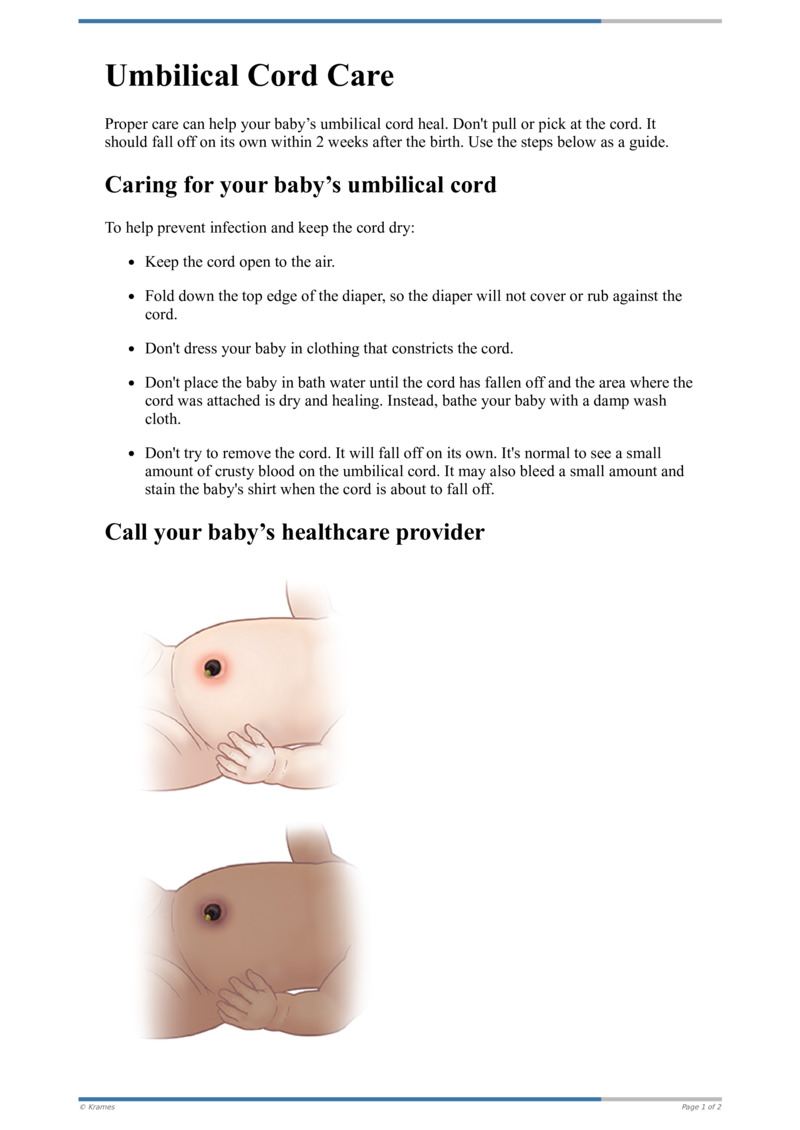 Text Umbilical Cord Care Healthclips Online