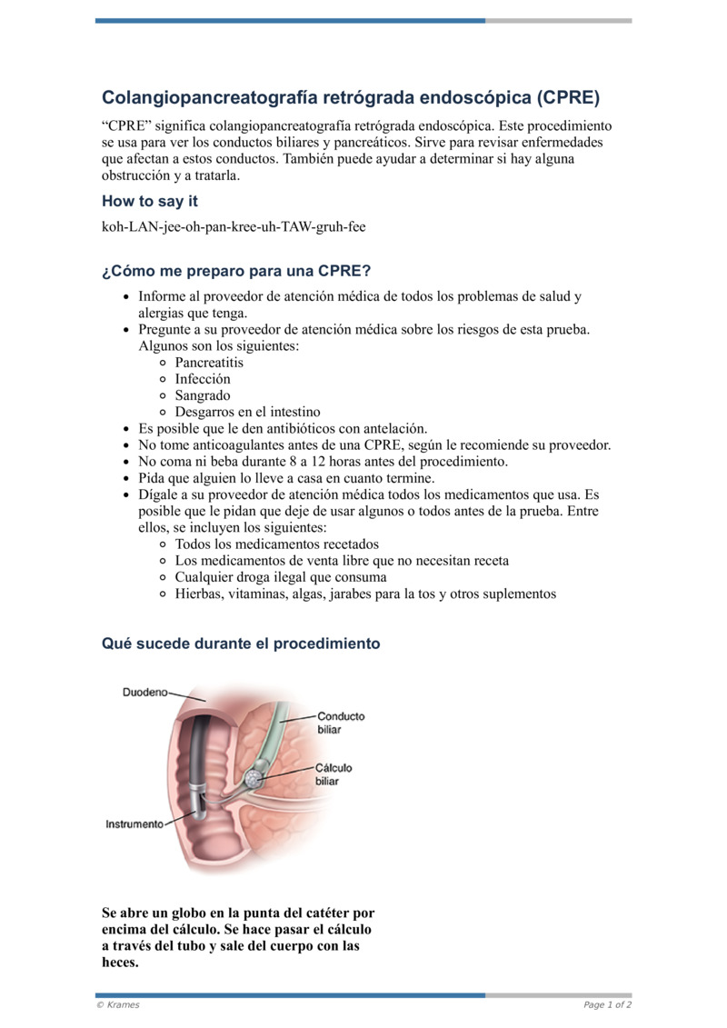 PDF Colangiopancreatografía retrógrada endoscópica CPRE