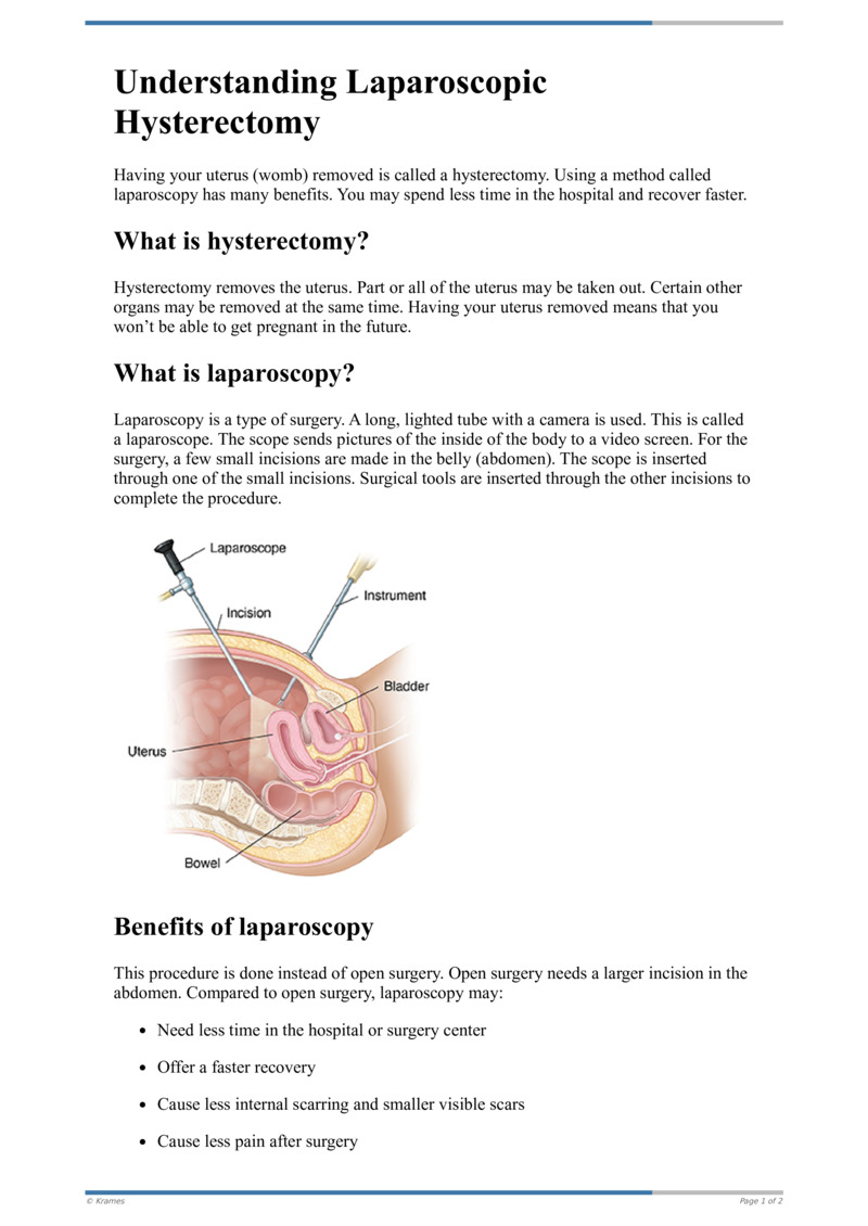 Text Understanding Laparoscopic Hysterectomy Healthclips Online