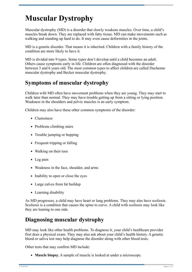 Text Muscular Dystrophy Healthclips Online