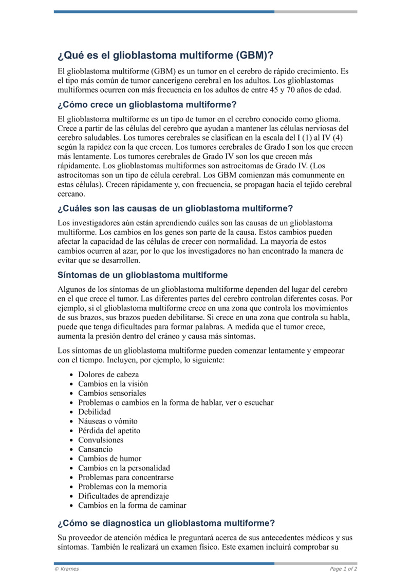 Pdf Qu Es El Glioblastoma Multiforme Gbm Healthclips Online