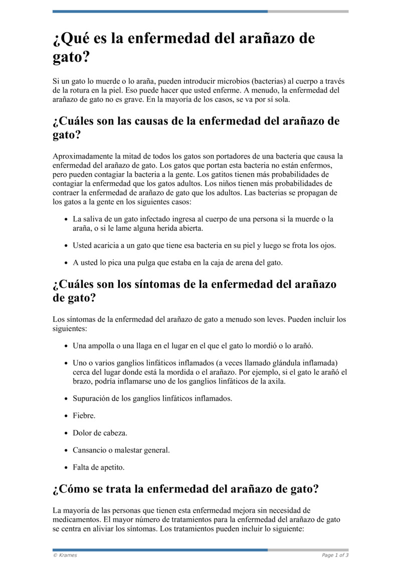 Pdf Qu Es La Enfermedad Del Ara Azo De Gato Healthclips Online