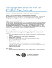 Thumbnail image for "Managing Stress Associated with the COVID-19 Virus Outbreak"