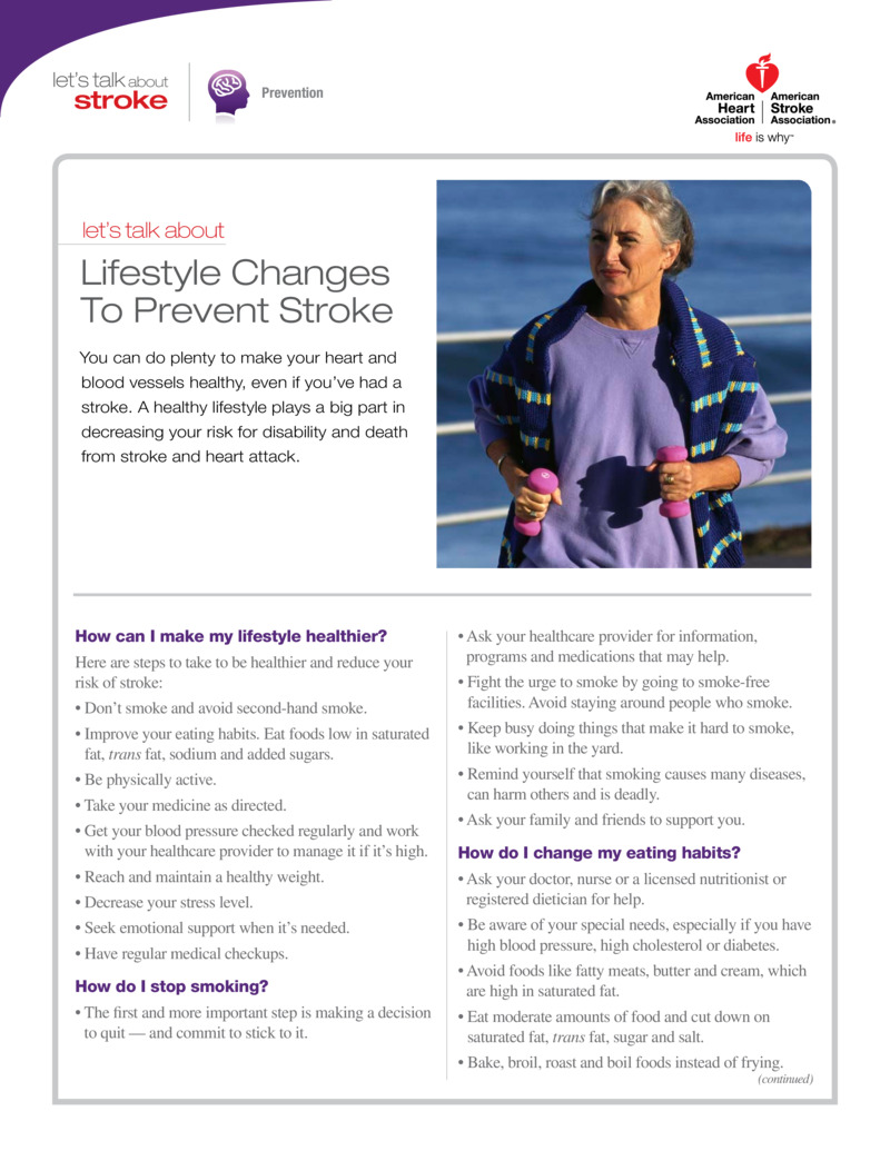 PDF - Let's Talk About Lifestyle Changes To Prevent Stroke ...