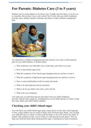 Thumbnail image for "For Parents: Diabetes Care (3 to 5 years)"
