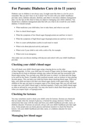 Thumbnail image for "For Parents: Diabetes Care (6 to 10 years)"