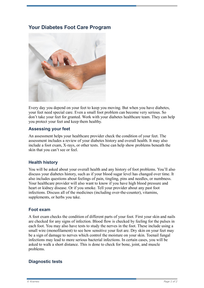 PDF Your Diabetes Foot Care Program HealthClips Online