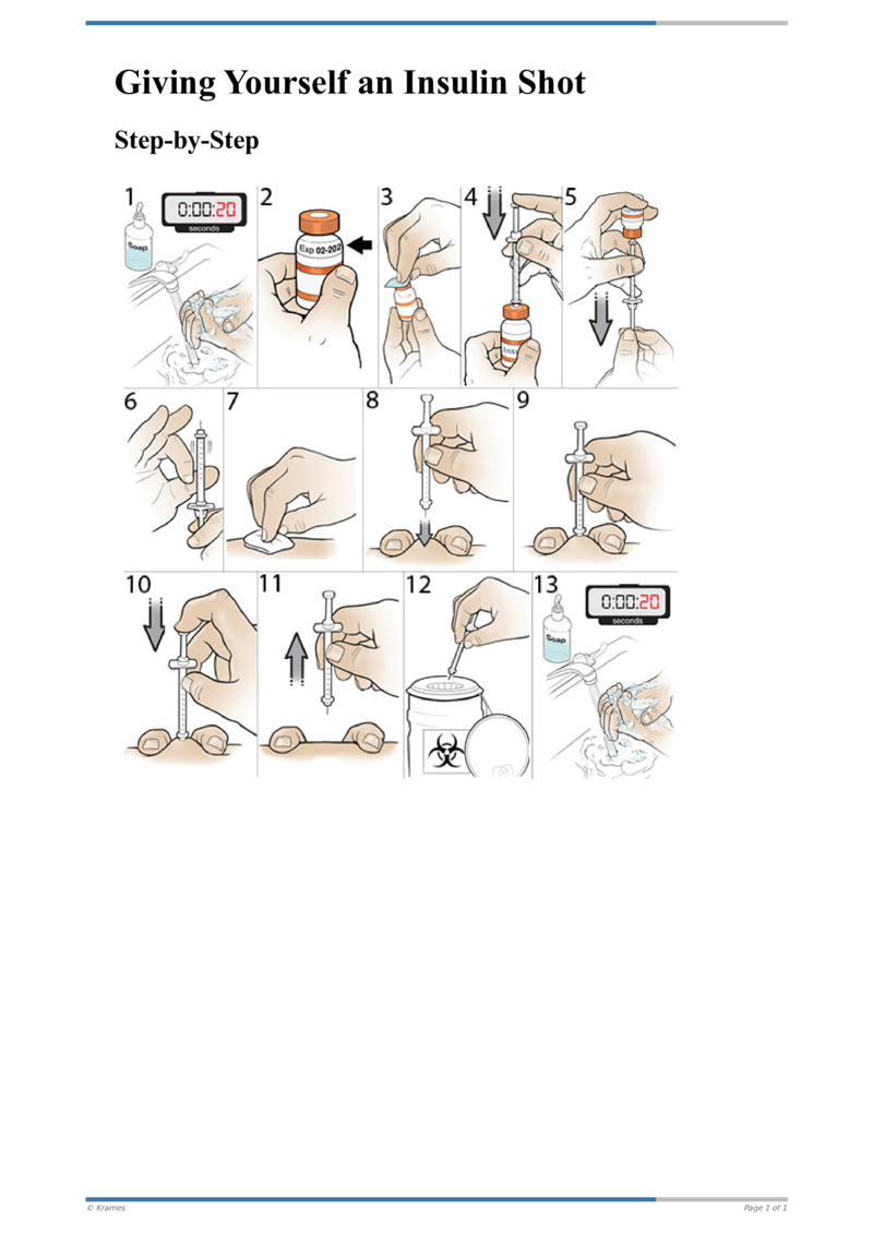 Text StepbyStep Giving Yourself an Insulin Shot HealthClips Online