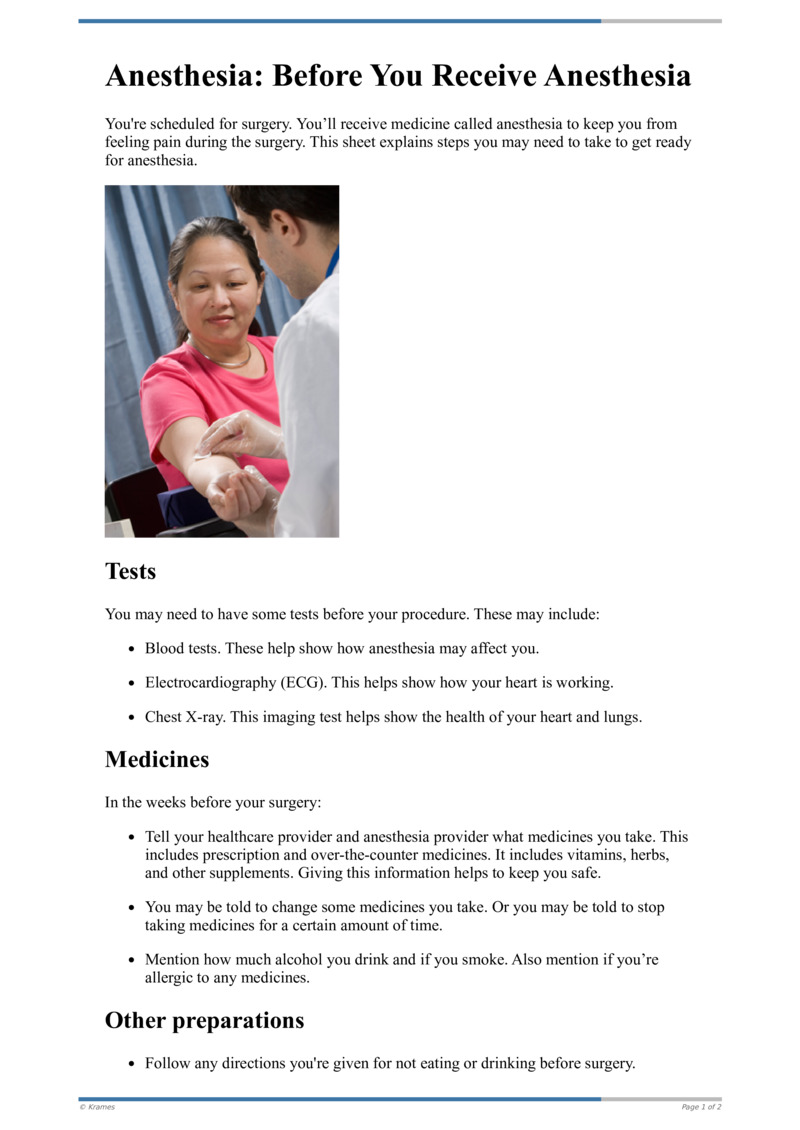 Text Anesthesia Before You Receive Anesthesia HealthClips Online