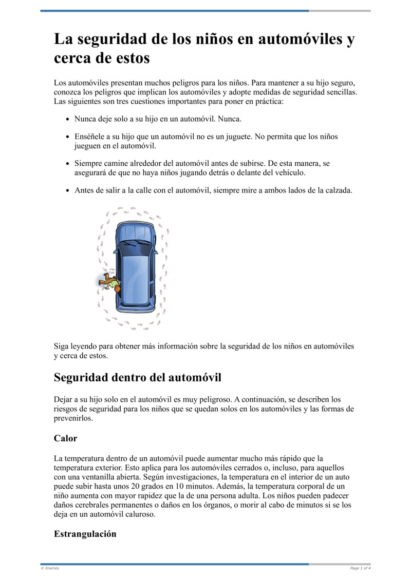 Text - La seguridad de los niños en automóviles y cerca de estos ...