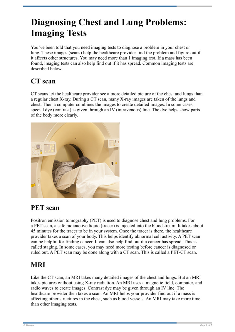 Text - Diagnosing Chest and Lung Problems: Imaging Tests - HealthClips ...