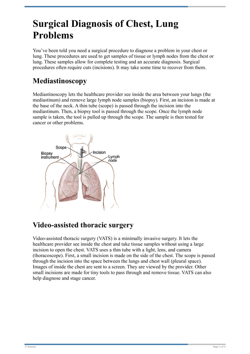 Text - Surgical Diagnosis of Chest, Lung Problems - HealthClips Online