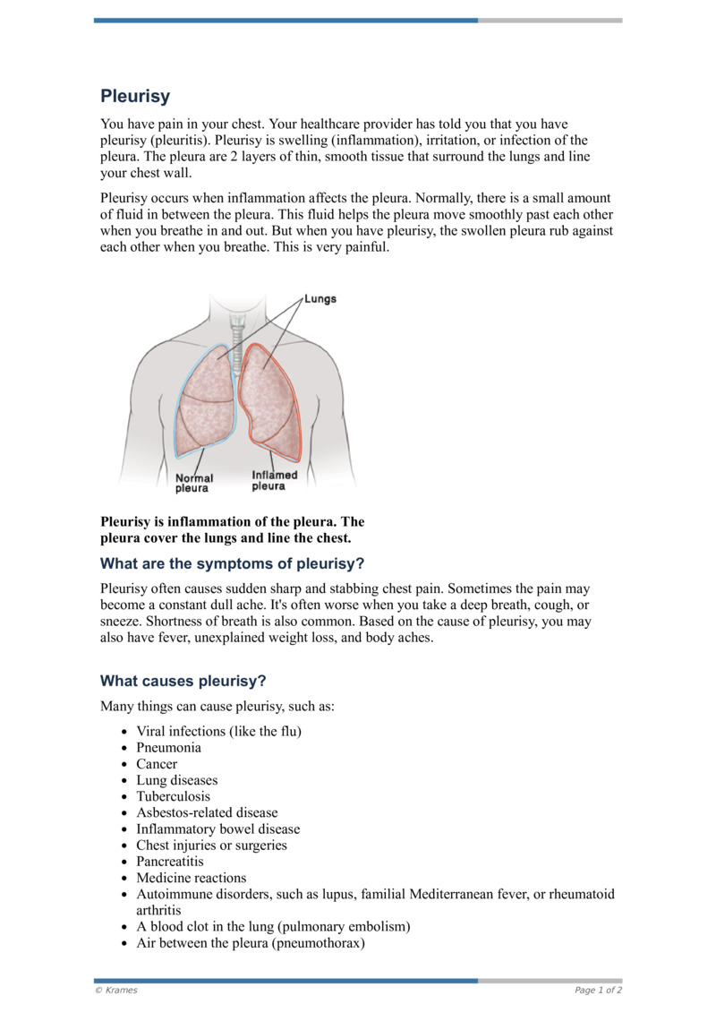 PDF Pleurisy HealthClips Online