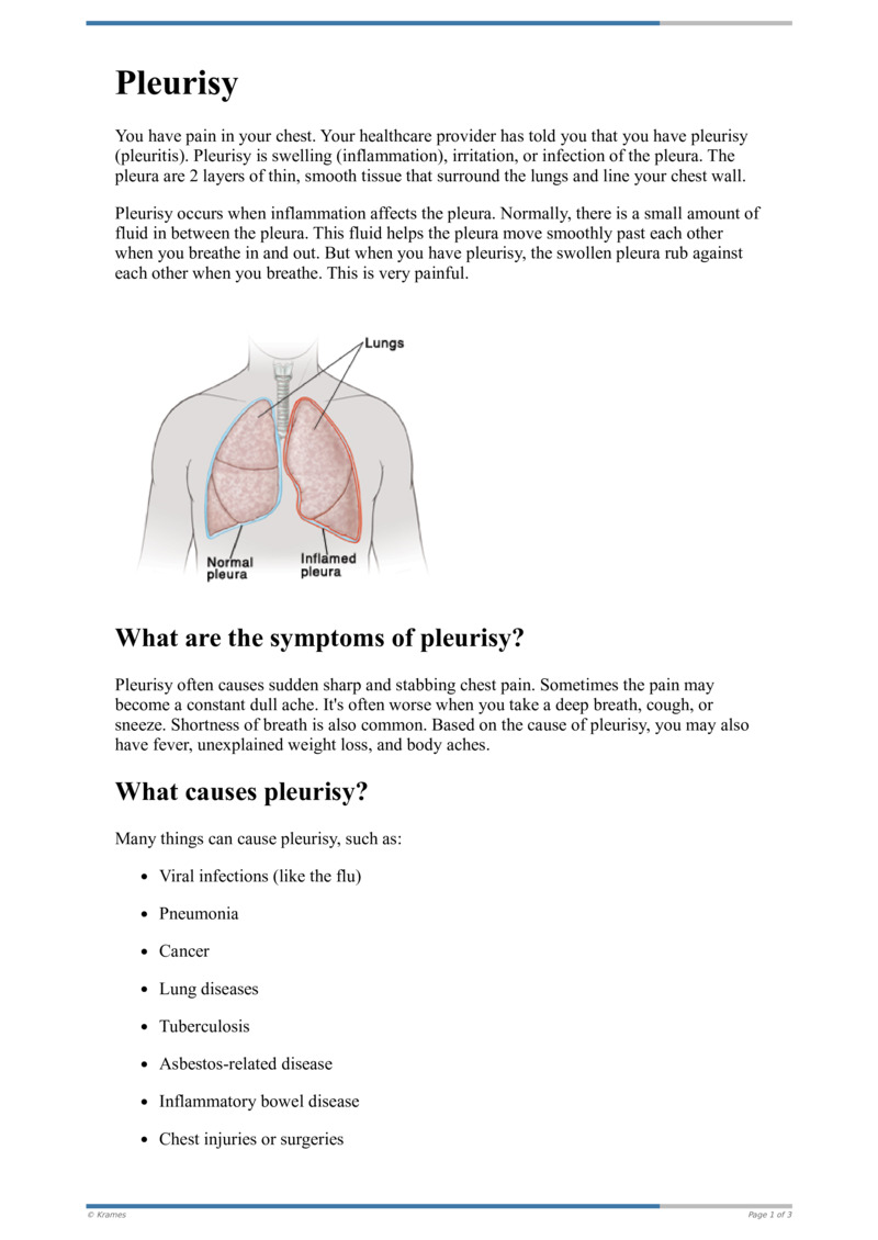 Text - Pleurisy - HealthClips Online