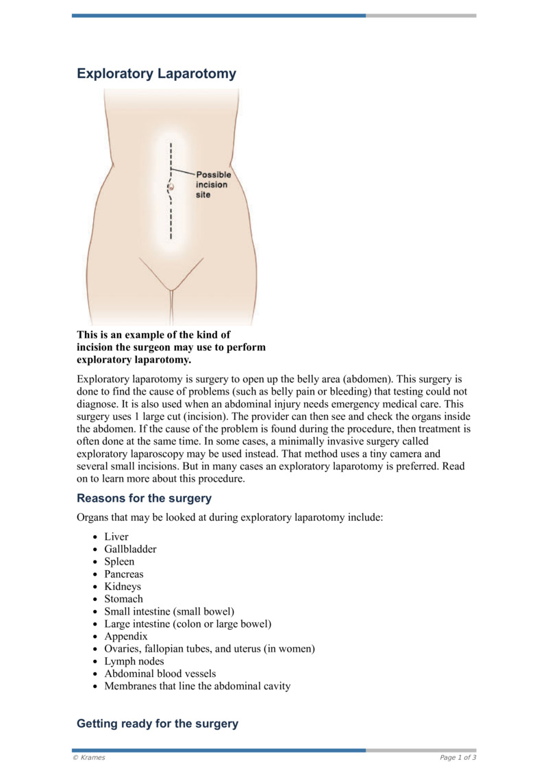 PDF Exploratory Laparotomy HealthClips Online