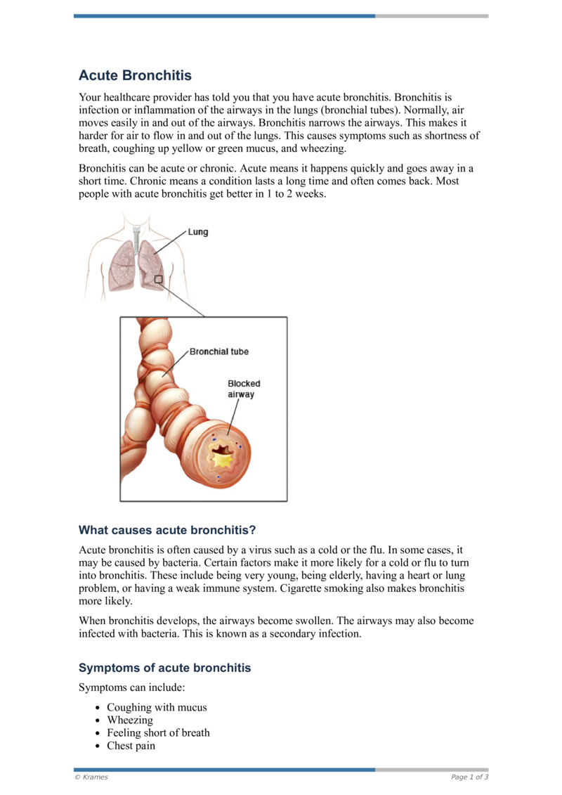 PDF - Acute Bronchitis - HealthClips Online