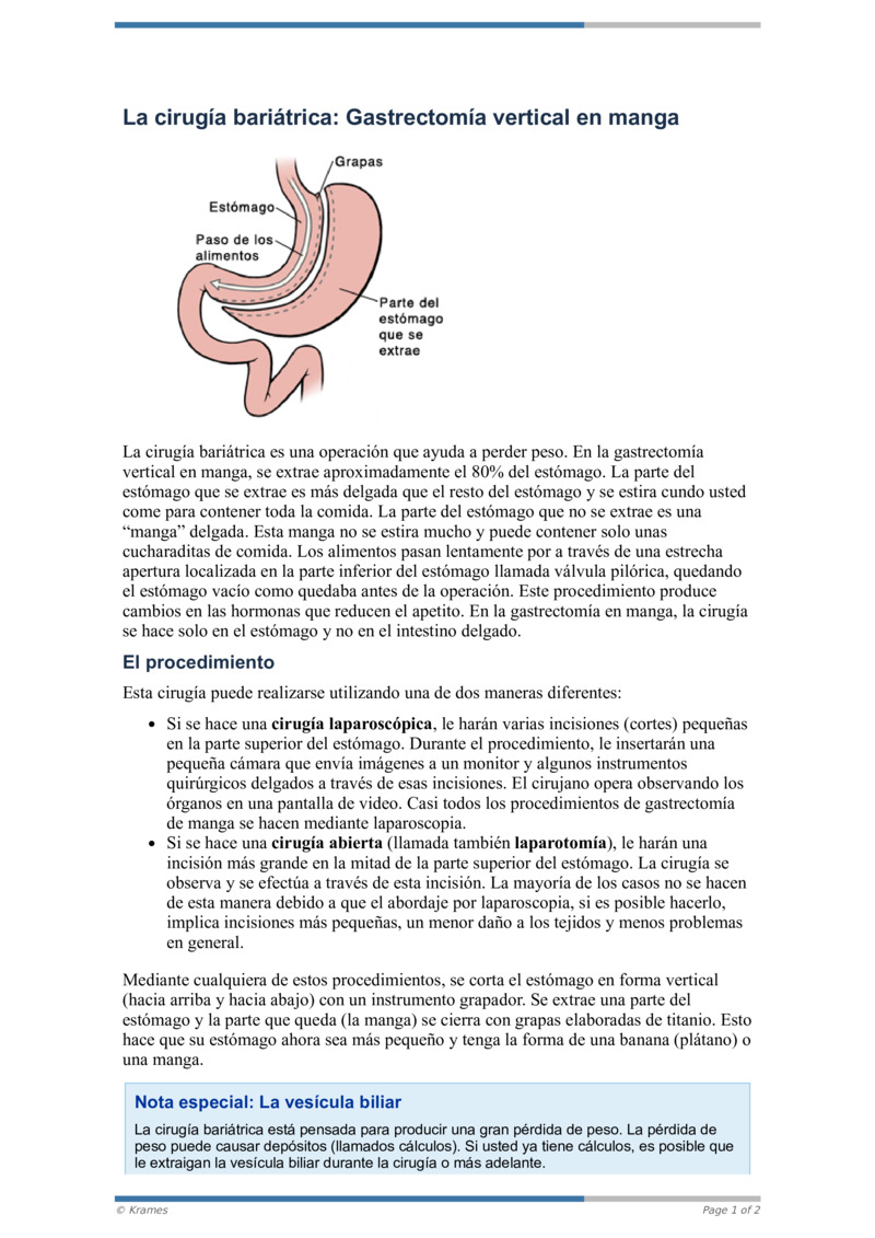Poster image for "La cirugía bariátrica: Gastrectomía vertical en manga"