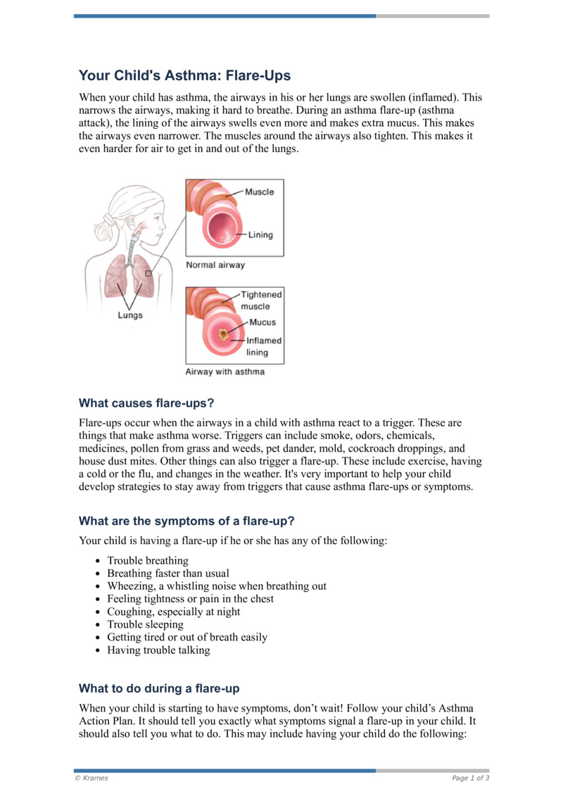 PDF - Your Child's Asthma- Flare-Ups - HealthClips Online