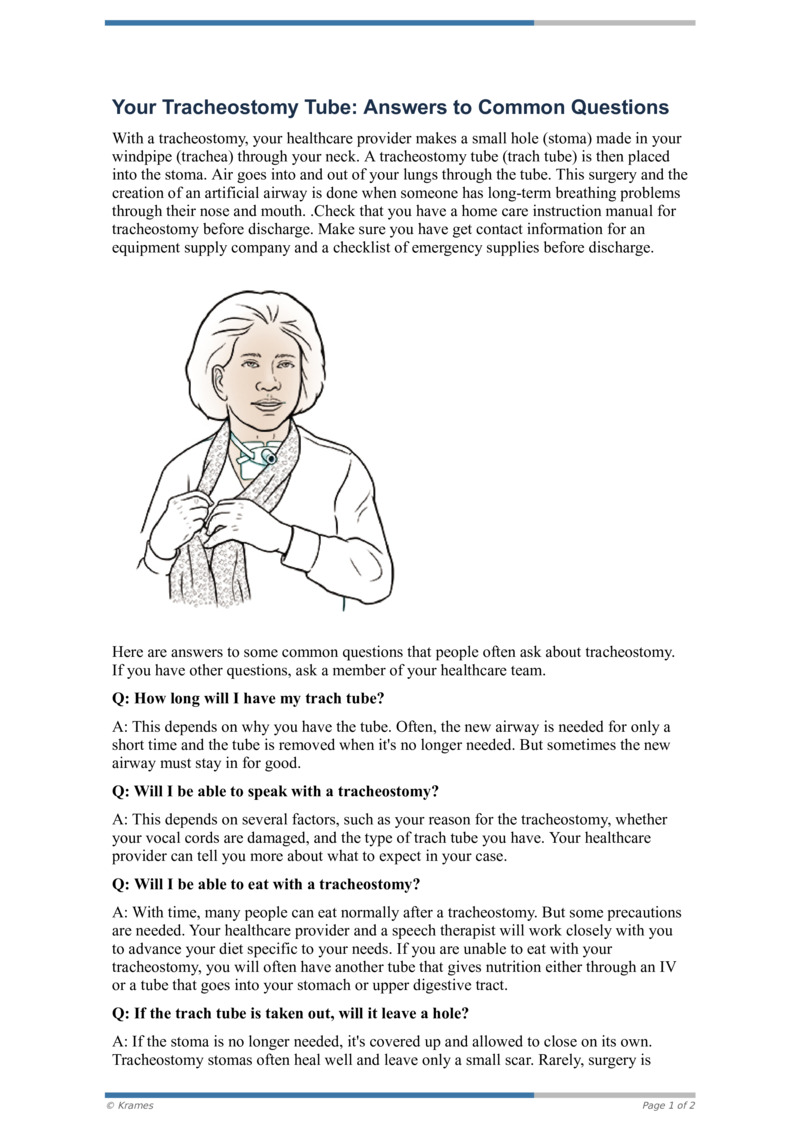 Text Your Tracheostomy Tube Answers to Common Questions