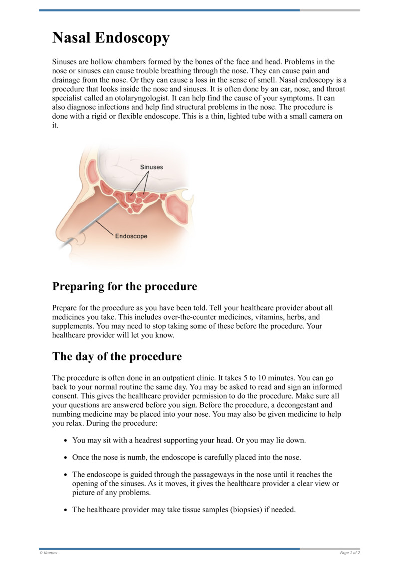 Text - Nasal Endoscopy - HealthClips Online