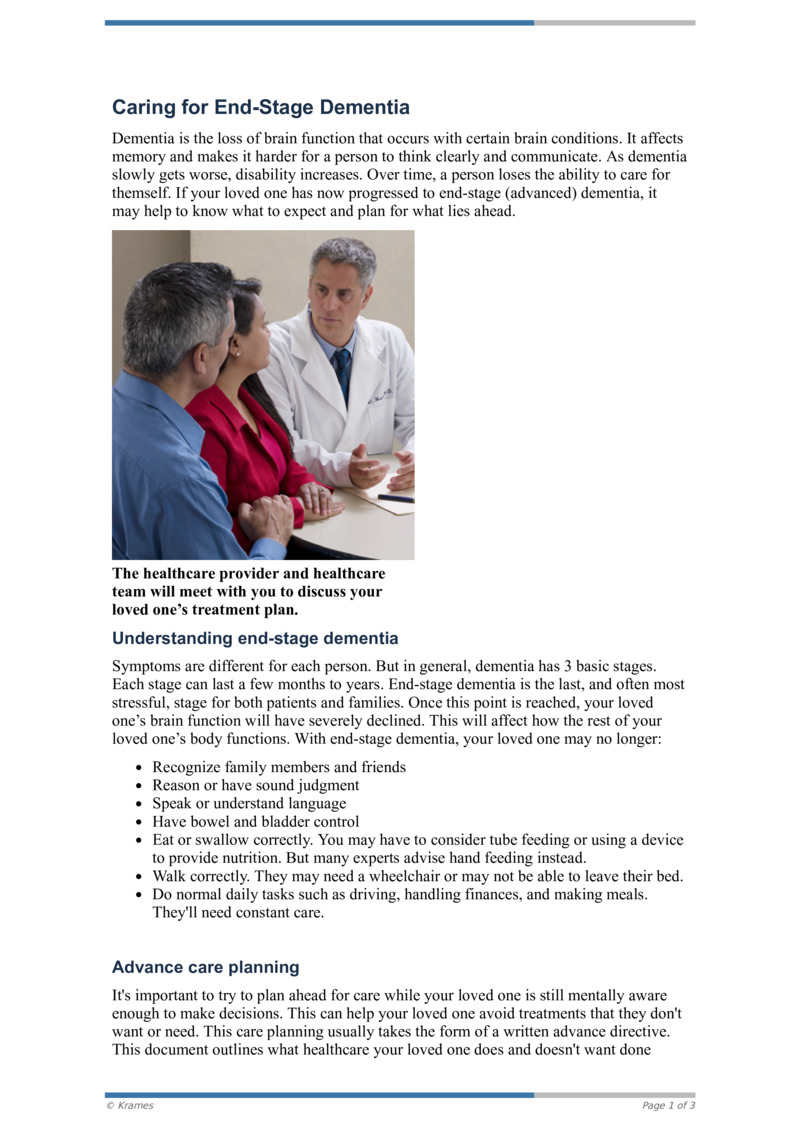 PDF Caring for EndStage Dementia HealthClips Online