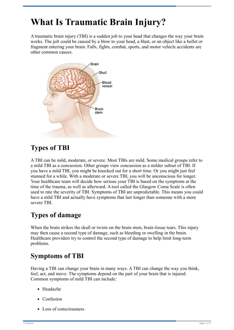 Text What Is Traumatic Brain Injury Healthclips Online