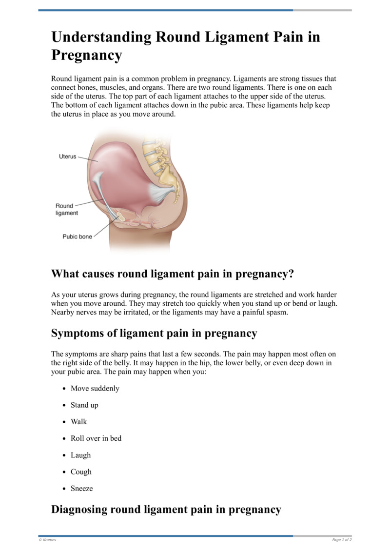 Round ligament pain in pregnancy