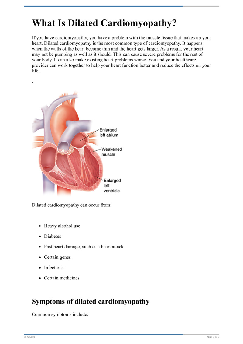 Text What Is Dilated Cardiomyopathy HealthClips Online