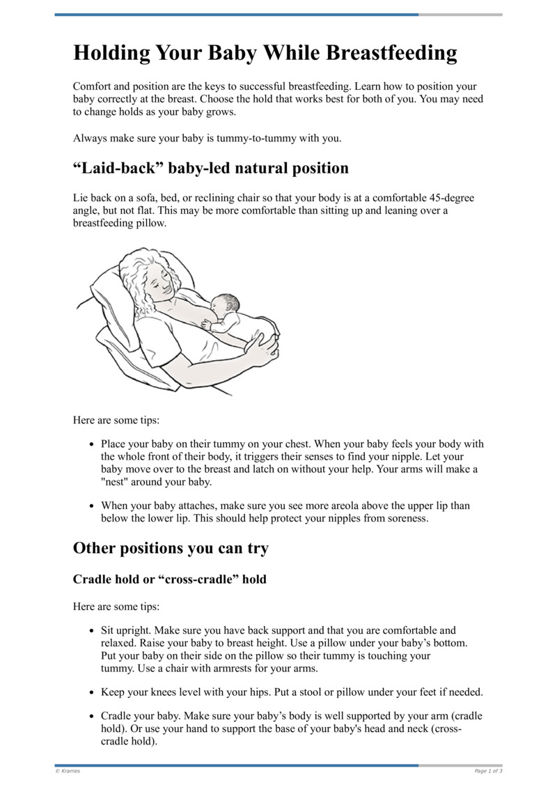 PDF - Holding Your Baby While Breastfeeding - HealthClips Online