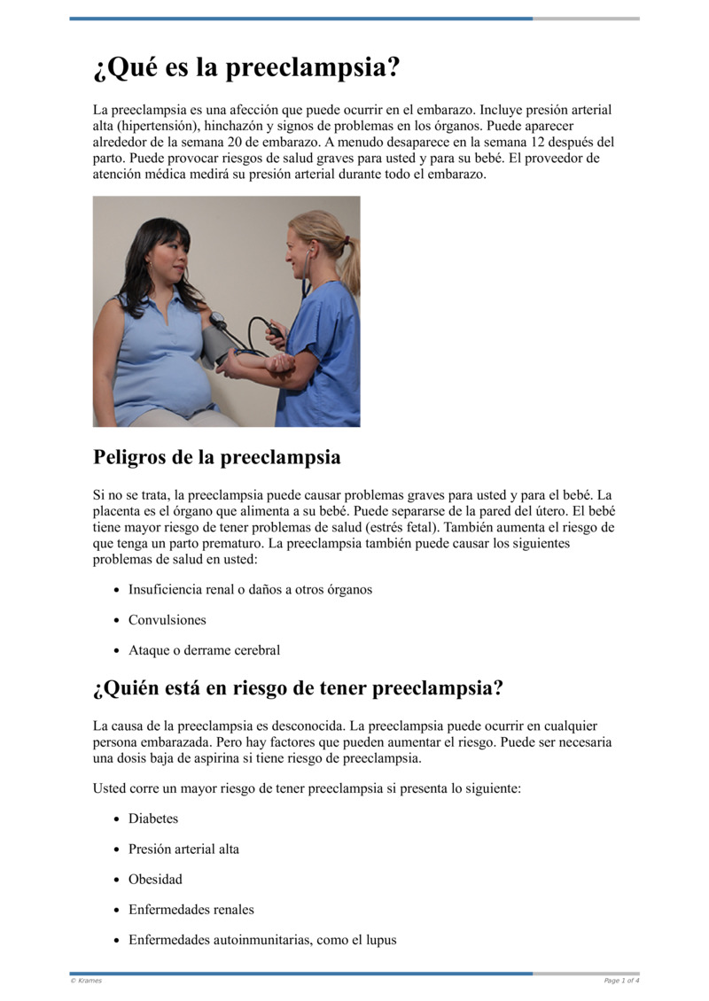 Text En qué consiste la preeclampsia HealthClips Online