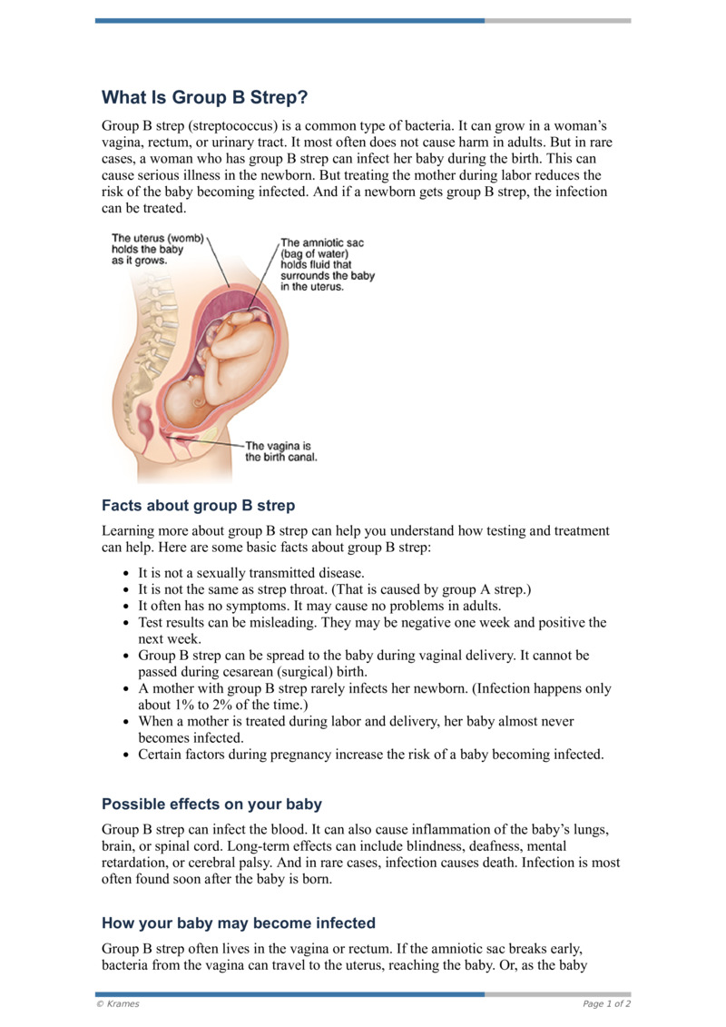 PDF - What Is Group B Strep? - HealthClips Online