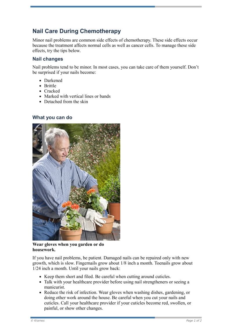 PDF Nail Care During Chemotherapy HealthClips Online