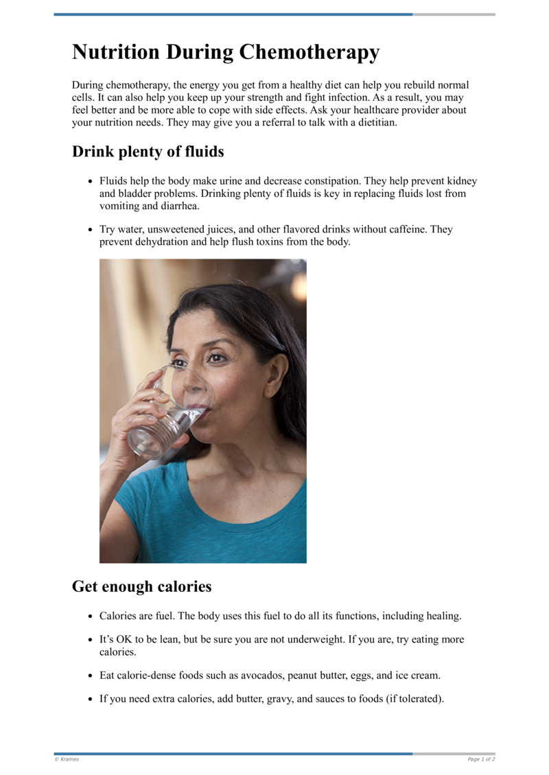 Text Nutrition During Chemotherapy HealthClips Online