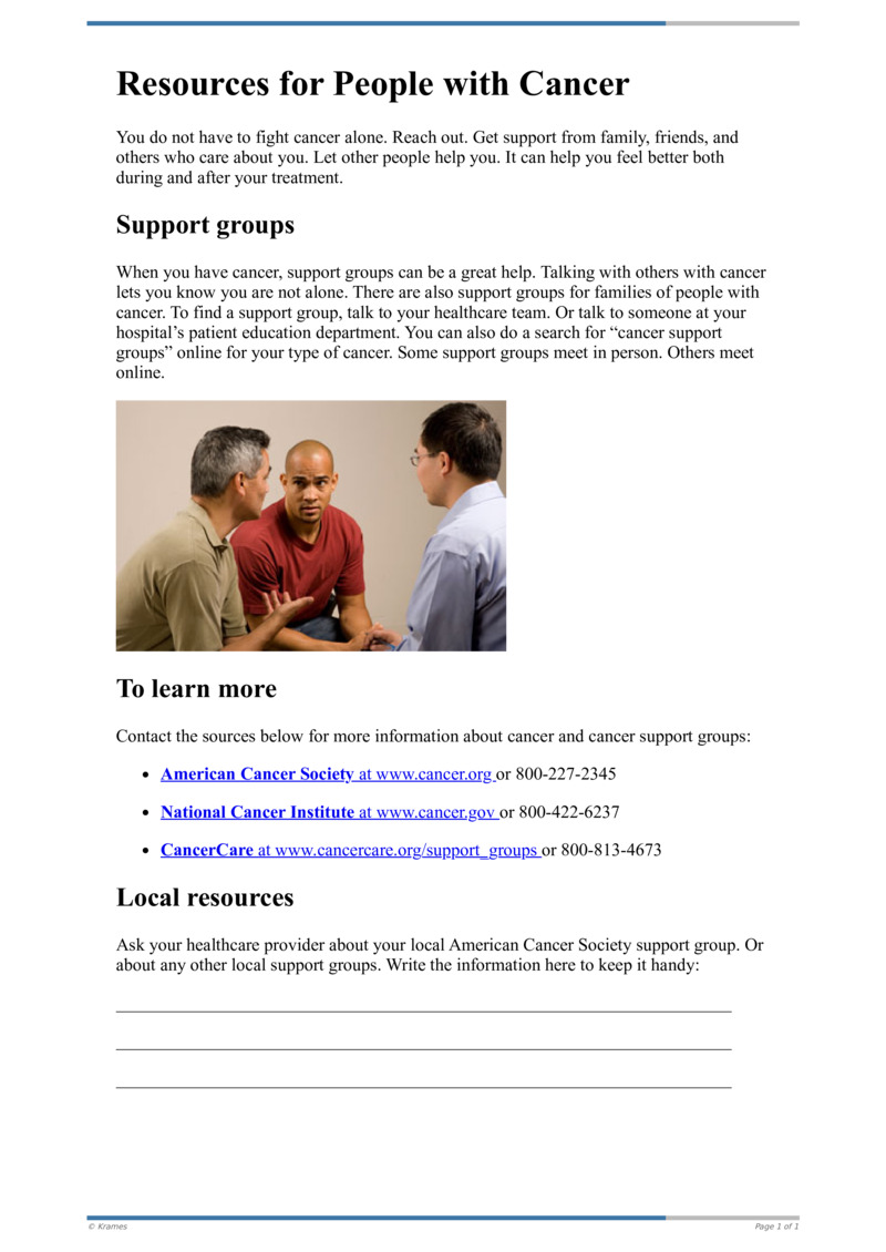 PDF - Resources For People With Cancer - HealthClips Online