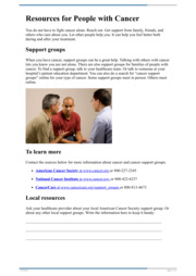 Thumbnail image for "Resources for People with Cancer"