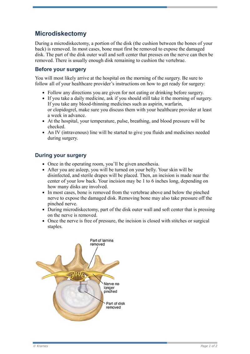 PDF - Microdiscectomy - HealthClips Online