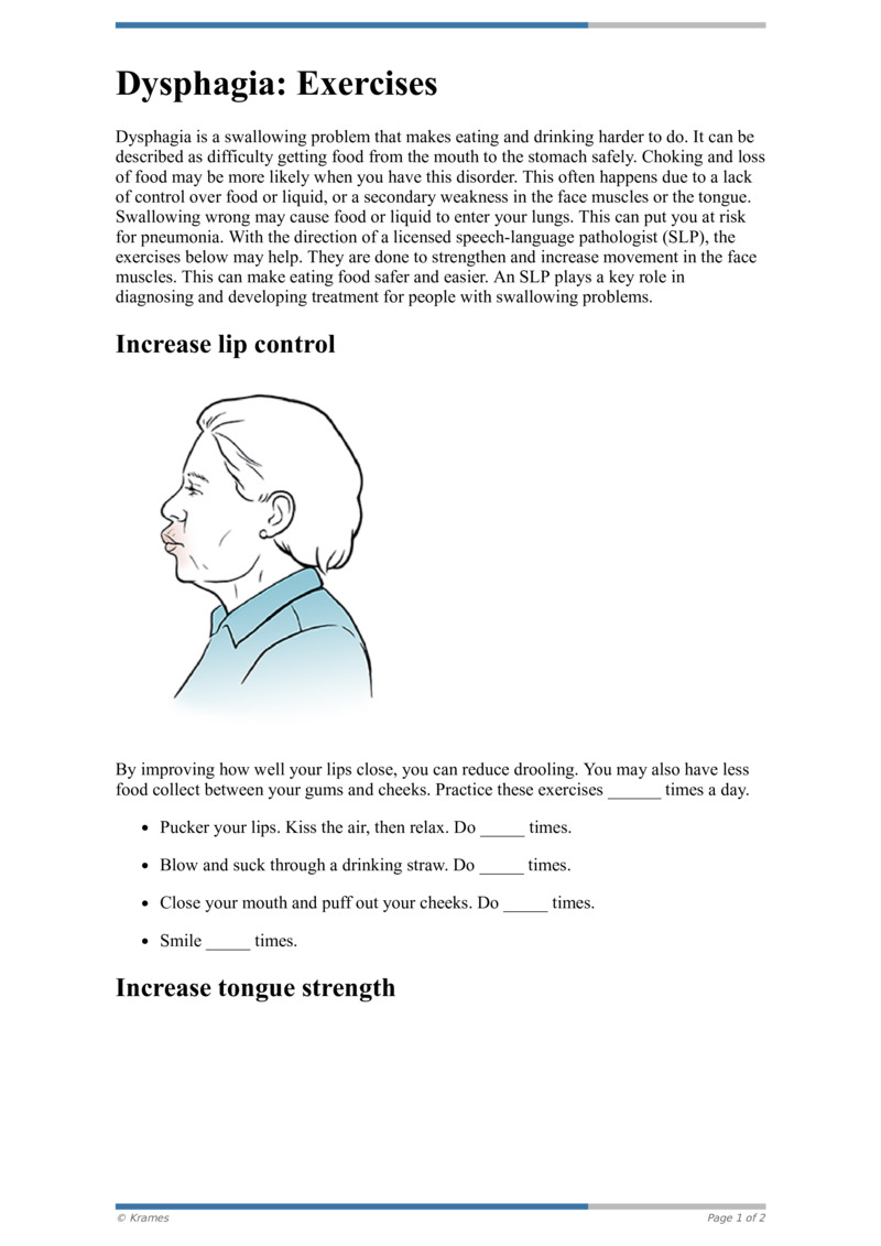 Dysphagia Exercises Handouts