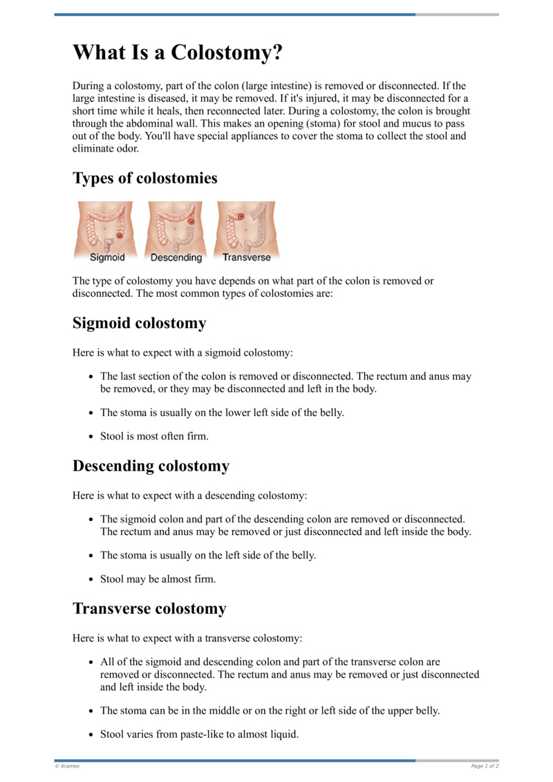 Text What Is a Colostomy? HealthClips Online