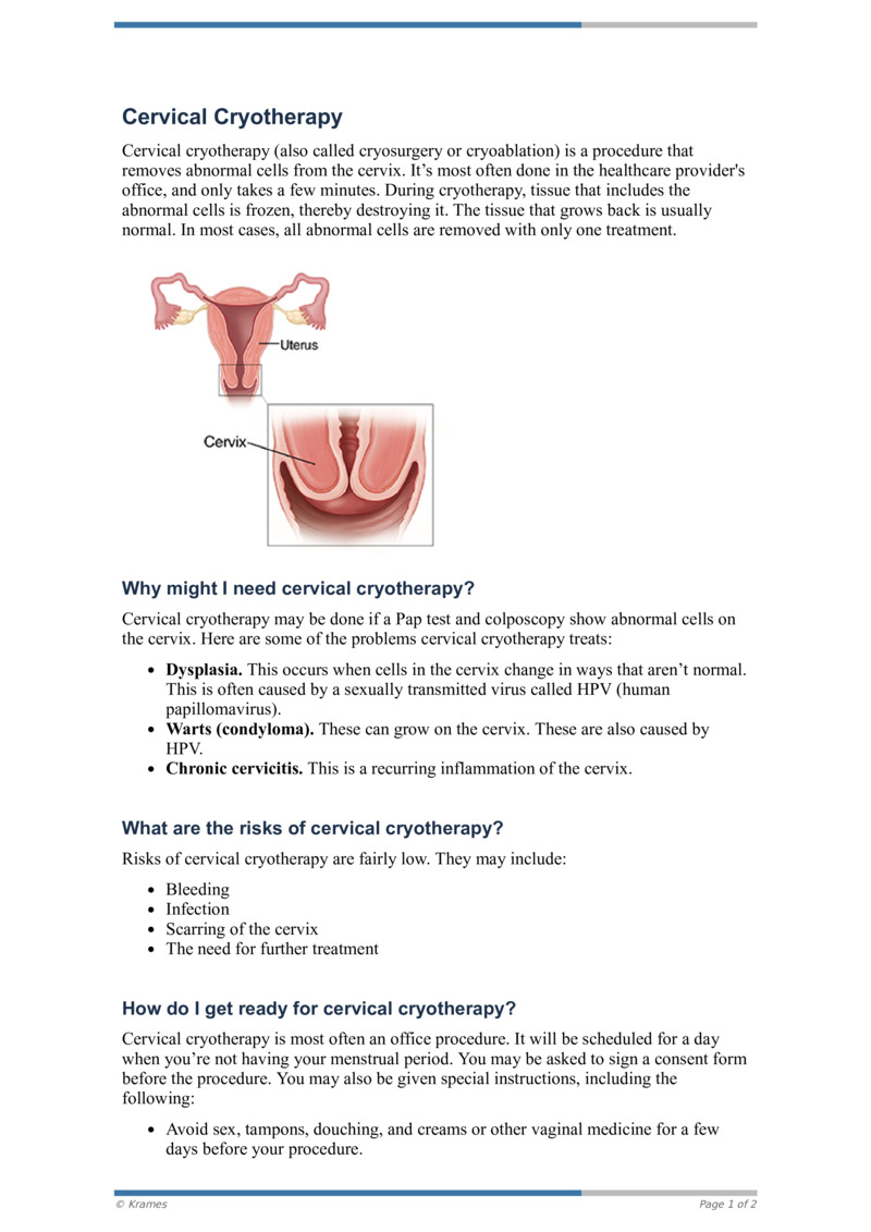 PDF - Cervical Cryotherapy - HealthClips Online