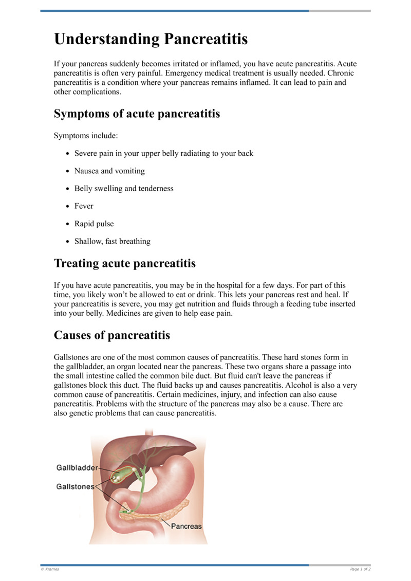 PDF - Understanding Pancreatitis - HealthClips Online