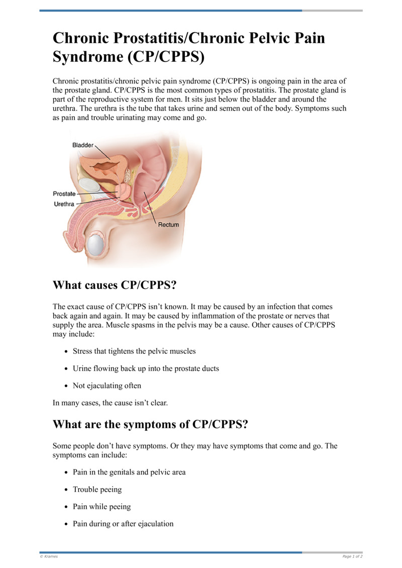 Text Chronic Prostatitis Chronic Pelvic Pain Syndrome HealthClips