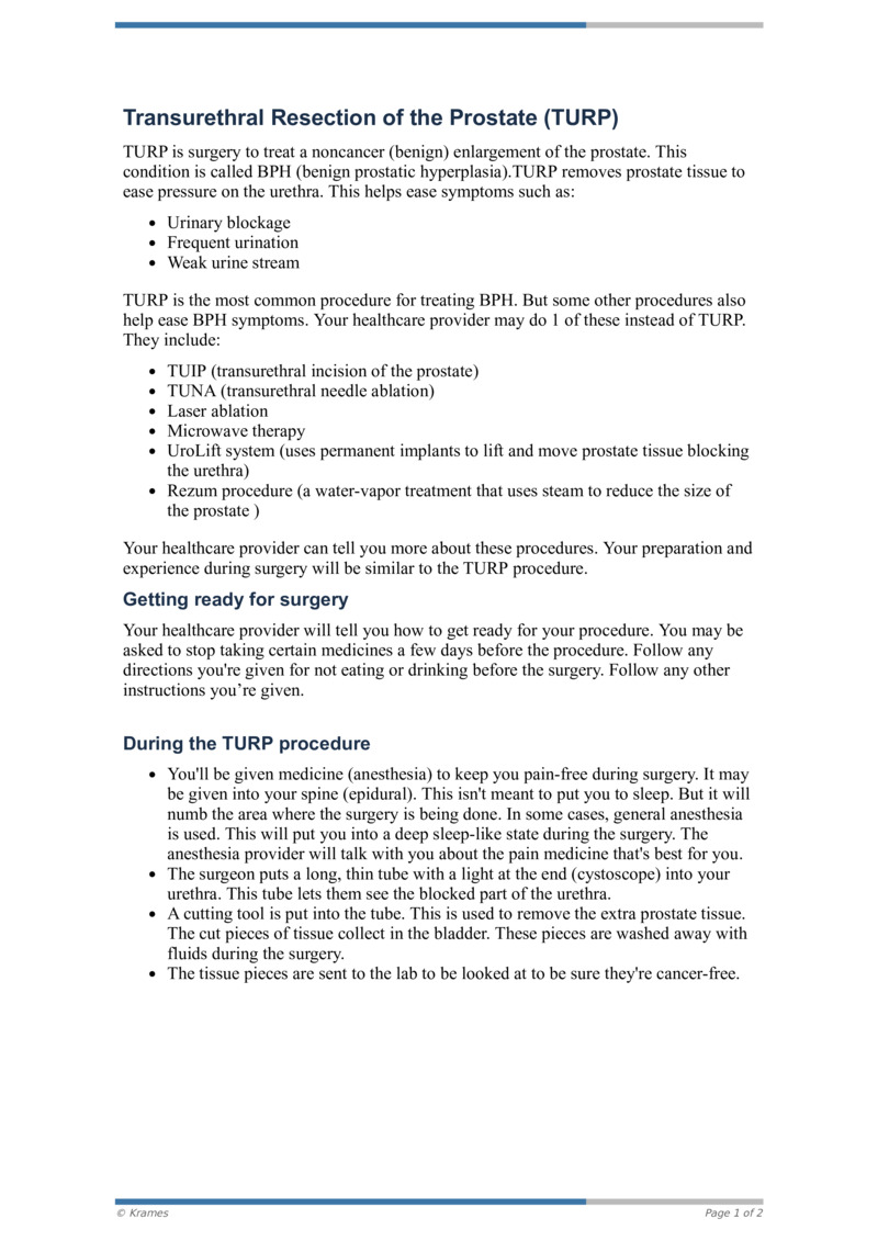 PDF Transurethral Resection Of The Prostate TURP HealthClips Online