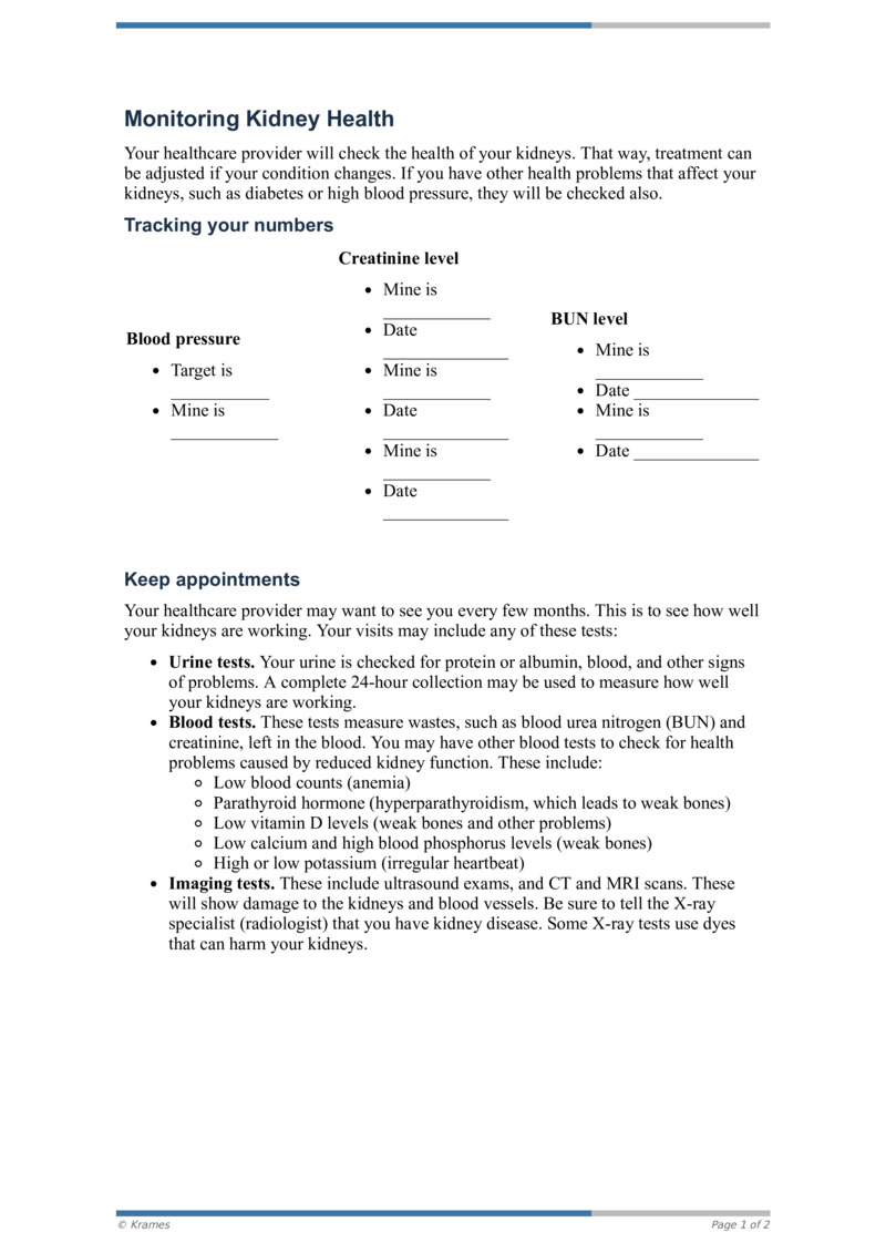 PDF Monitoring Kidney Health HealthClips Online