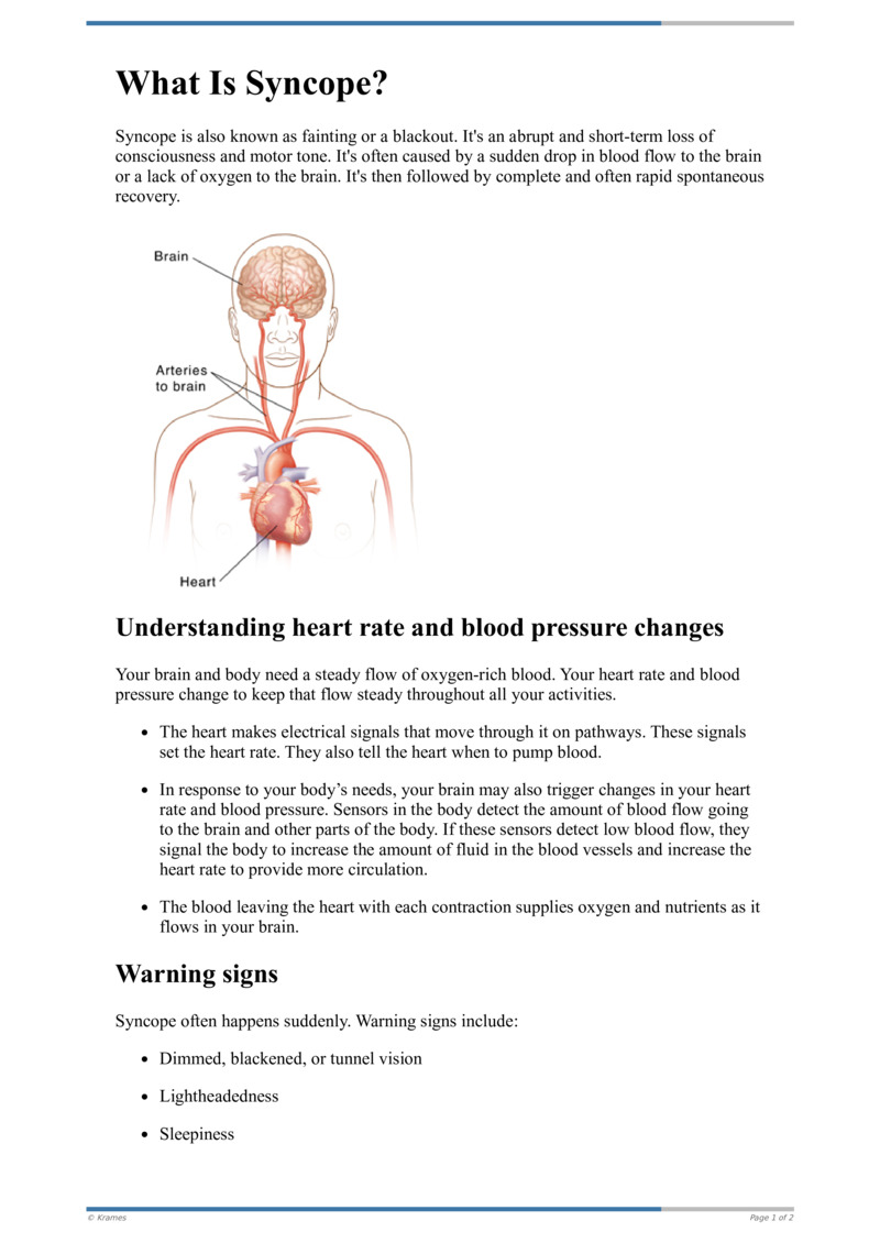 Text - What Is Syncope? - HealthClips Online