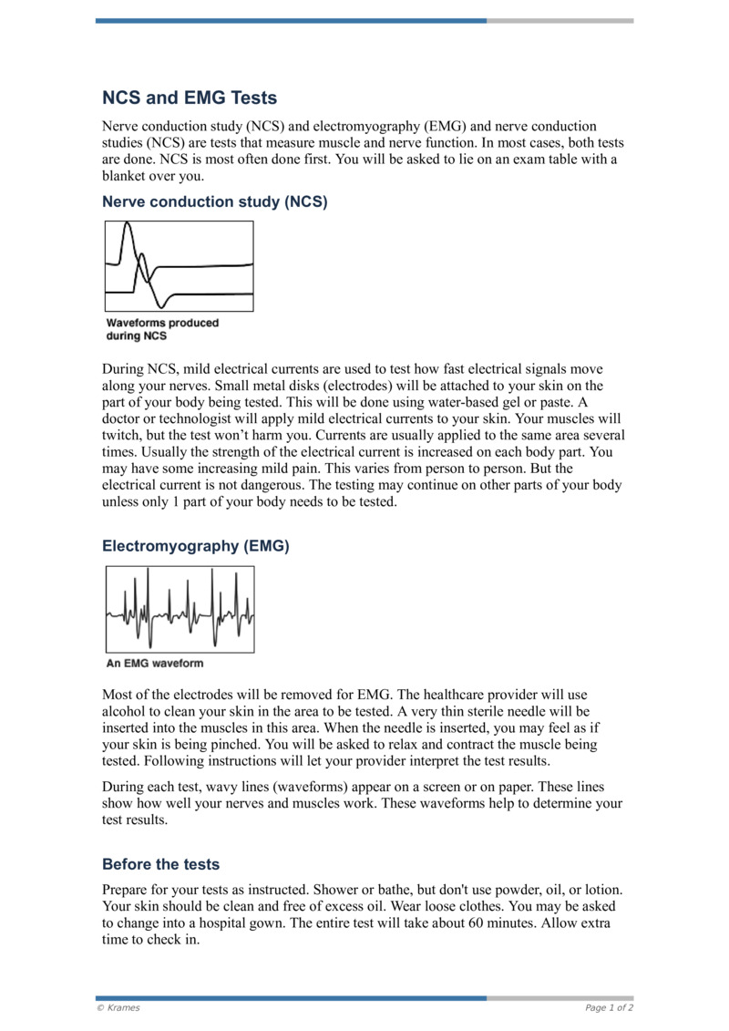 PDF - EMG and NCS Tests - HealthClips Online
