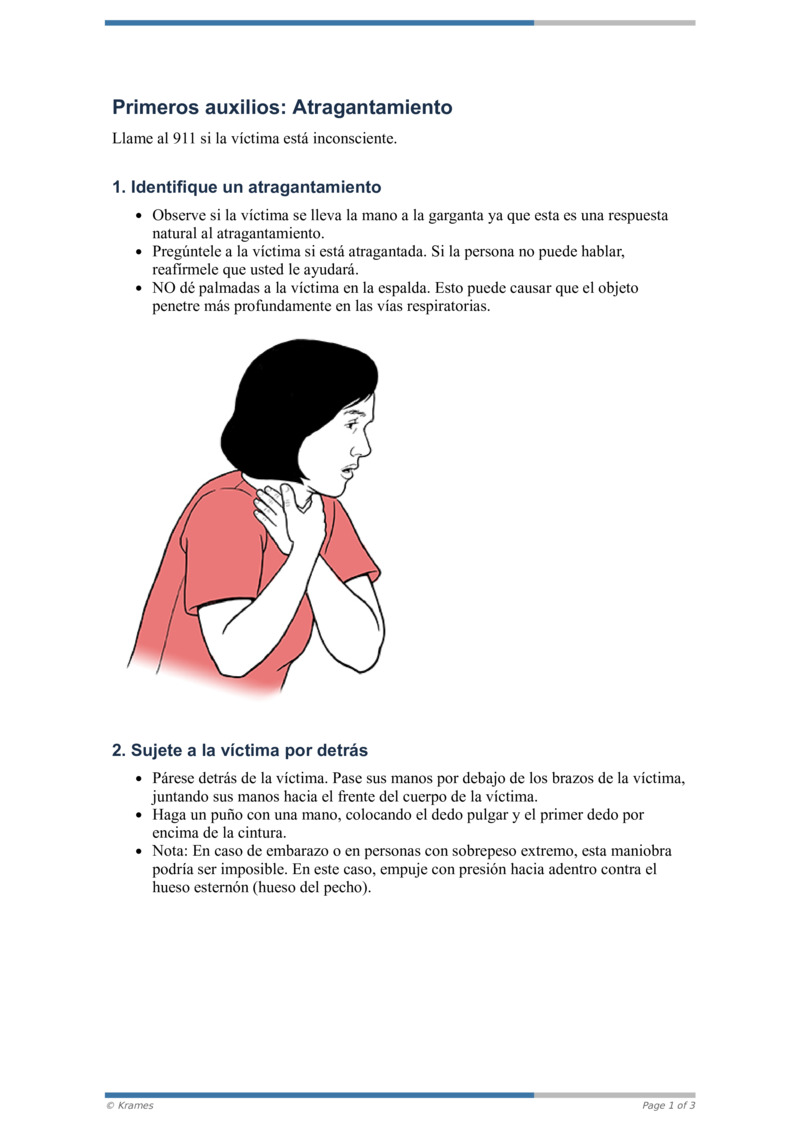 PDF - Primeros Auxilios: Atragantamiento - HealthClips Online