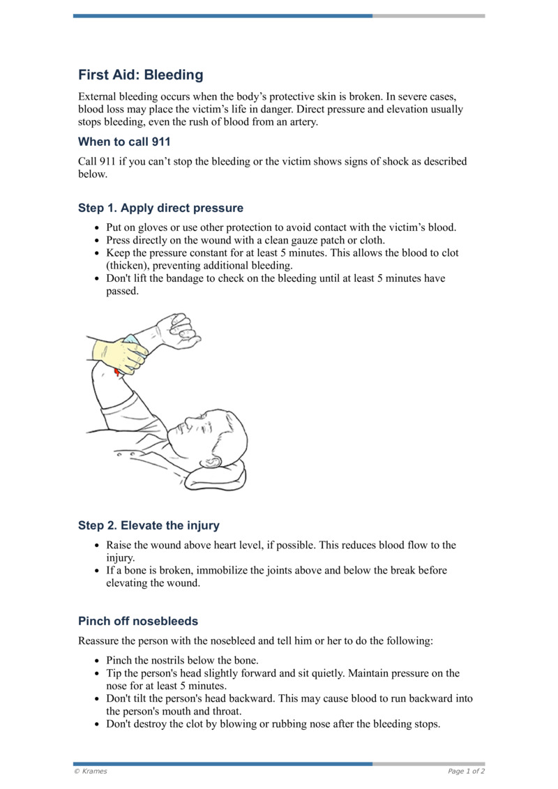 PDF - First Aid: Bleeding - HealthClips Online