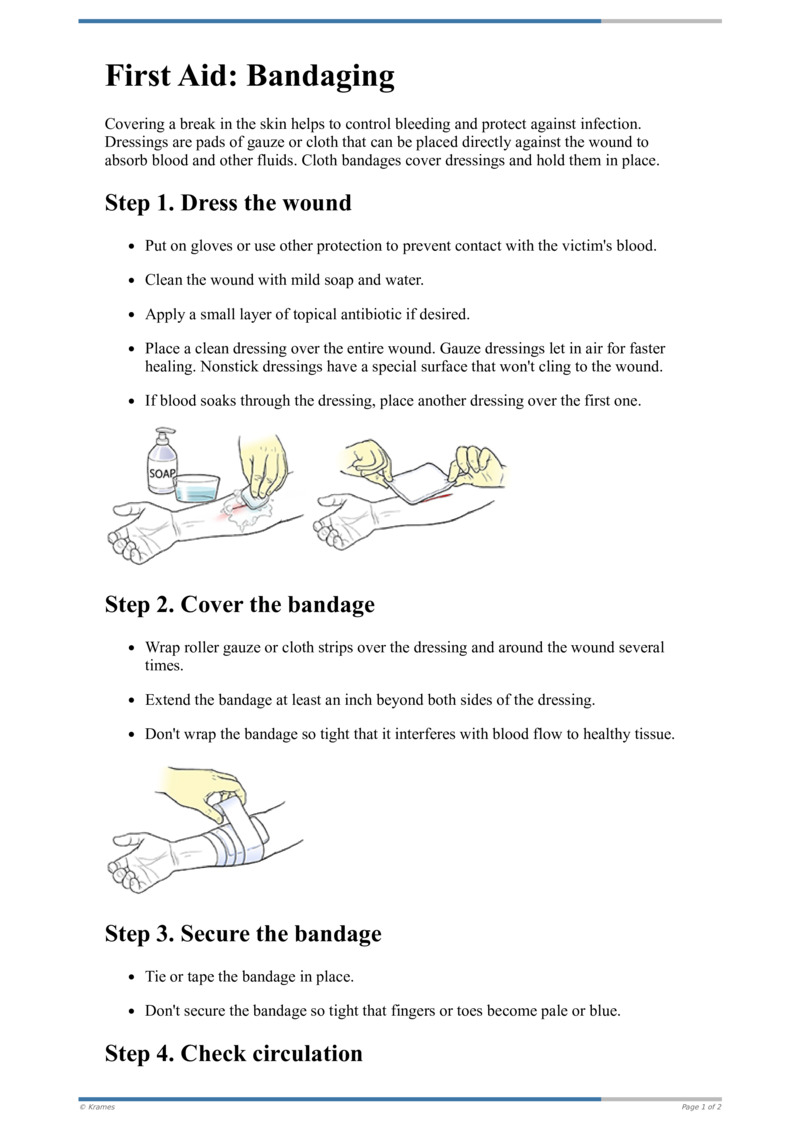 Text - First Aid: Bandaging - HealthClips Online